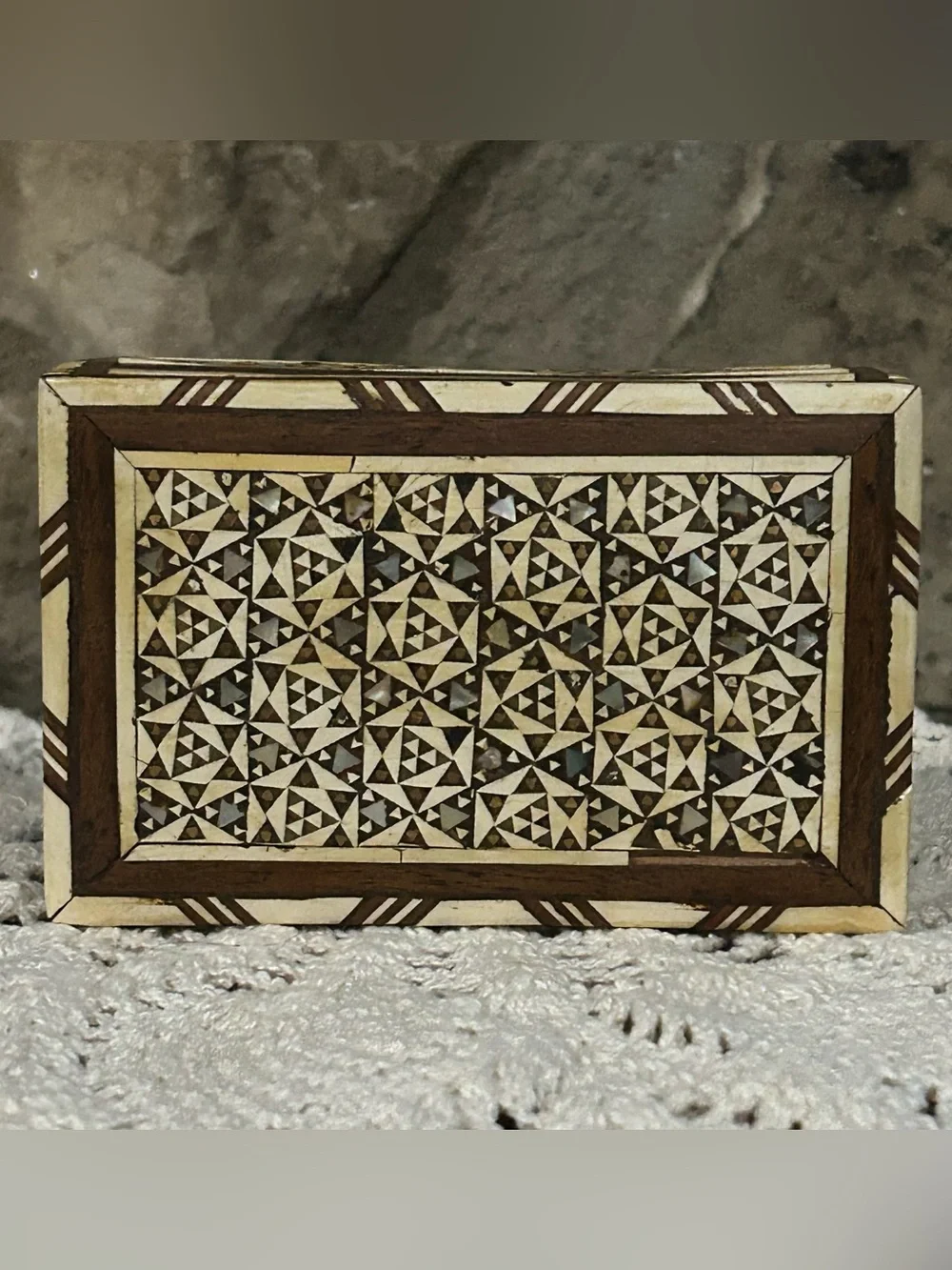 Vintage Middle Eastern Marquetry Jewelry Box